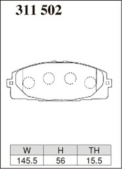 DIXCEL ブレーキパッド Zタイプ トヨタ ハイエースバン/レジアスエースバン KDH200B/KDH201B/KDH205B/KDH206B/KDH211B/KDH220B/KDH221B/KDH222B/KDH223B/KDH225B/KDH227