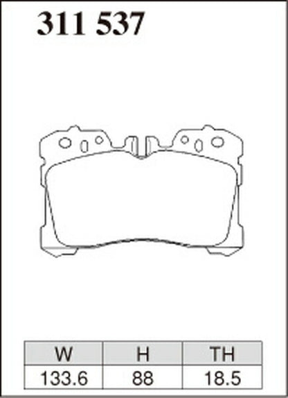 DIXCEL ブレーキパッド Zタイプ レクサス LS500/LS500h VXFA50/VXFA55/GVF50/GVF55 2017/10〜 フロント左右セット 311537