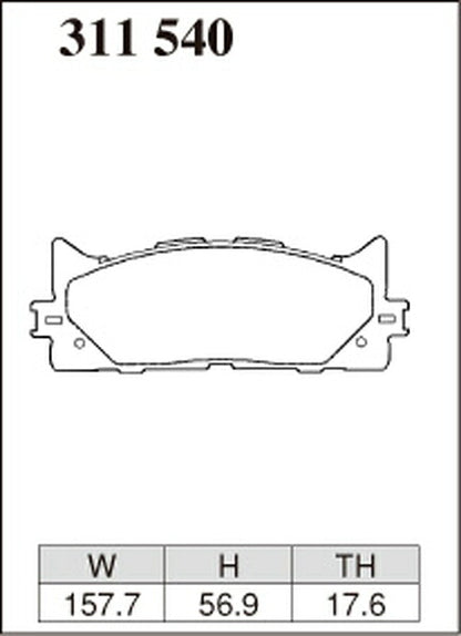 DIXCEL ブレーキパッド Mタイプ トヨタ カムリ ACV40 2006/01〜2009/01 フロント左右セット 311540
