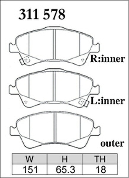 DIXCEL ブレーキパッド Zタイプ トヨタ アベンシスワゴン ZRT272W 2011/09〜 フロント左右セット 311578