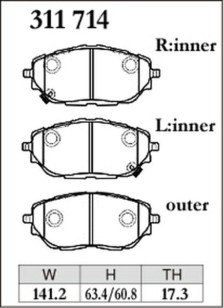 DIXCEL ブレーキパッド ECタイプ トヨタ C-HR NGX50 2016/12〜 フロント左右セット 311714
