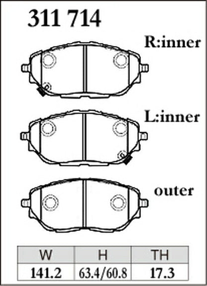 DIXCEL ブレーキパッド ECタイプ トヨタ C-HR NGX50 2016/12〜 フロント左右セット 311714