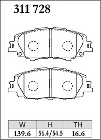 DIXCEL ブレーキパッド ECタイプ トヨタ カローラスポーツ NRE210H/NRE214H/ZWE211H 2018/06〜 フロント左右セット 311728