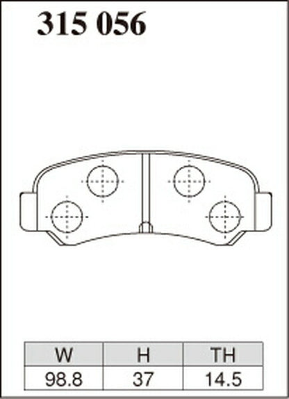DIXCEL ブレーキパッド Zタイプ トヨタ トレノ AE86 1983/05〜1987/04 リア左右セット 315056