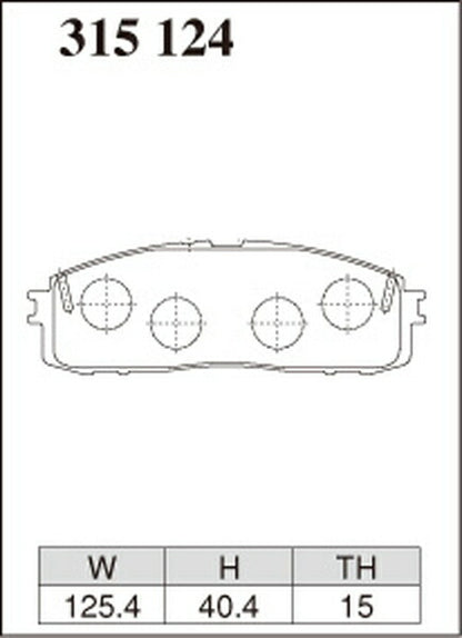 DIXCEL ブレーキパッド ECタイプ トヨタ クラウン JZS141/JZS143/JZS145/LS141/GS141 1991/10〜1995/08 リア左右セット 315124