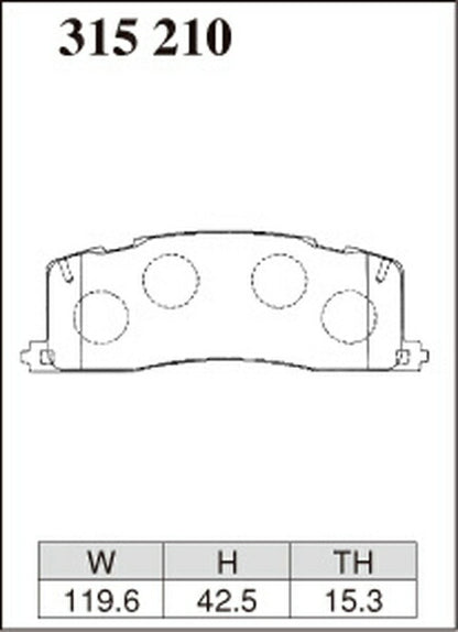 DIXCEL ブレーキパッド ECタイプ トヨタ エスティマ TCR10W/TCR20W 1993/02〜1996/08 リア左右セット 315210