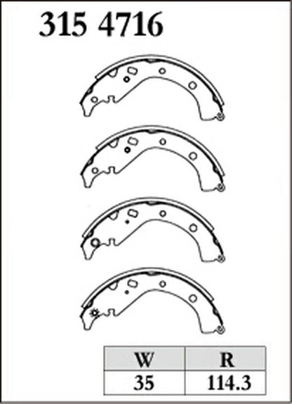 DIXCEL ブレーキシュー RGSタイプ トヨタ カローラスパシオ ZZE122N/ZZE124N 2001/06〜2007/06 リア左右セット 3154716