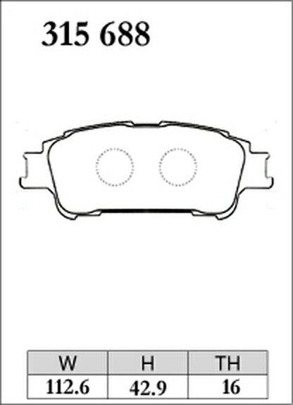 DIXCEL ブレーキパッド ESタイプ トヨタ ノア/ヴォクシー/エスクァイア ZWR80G/ZRR80G/ZRR85G/ZRR80W/ZRR85W 2014/01〜 リア左右セット 315688
