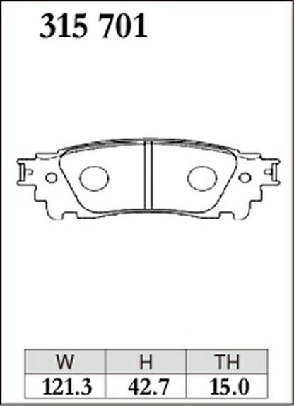 DIXCEL ブレーキパッド Mタイプ トヨタ アルファード/ヴェルファイア AGH30W/AGH35W 2015/01〜 リア左右セット 315701