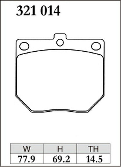 DIXCEL ブレーキパッド Mタイプ ニッサン スカイライン GC110/KGC110/KPGC110 1972〜1977 フロント左右セット 321014