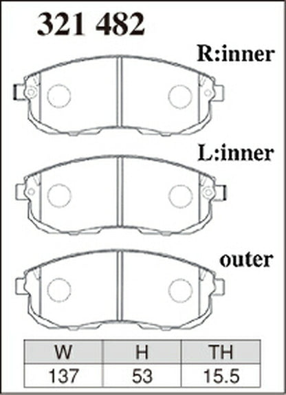 DIXCEL ブレーキパッド Zタイプ スズキ SX4 YA41S/YB41S 2006/07〜 フロント左右セット 321482