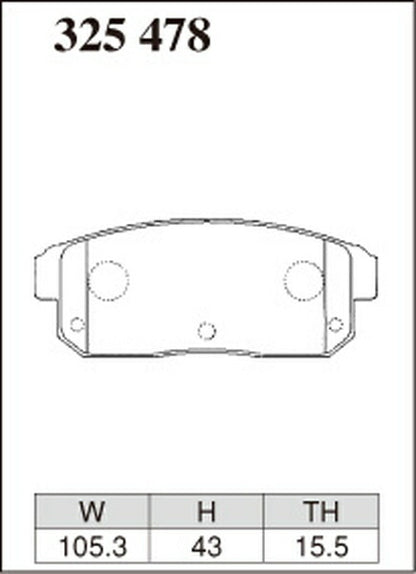 DIXCEL ブレーキパッド Mタイプ ニッサン ウイングロード WPY11 2001/01〜2001/10 リア左右セット 325478