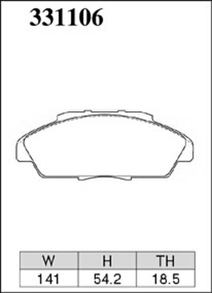 DIXCEL ブレーキパッド Zタイプ ホンダ アスコットイノーバ CB3 1992/03〜1996/12 フロント左右セット 331106