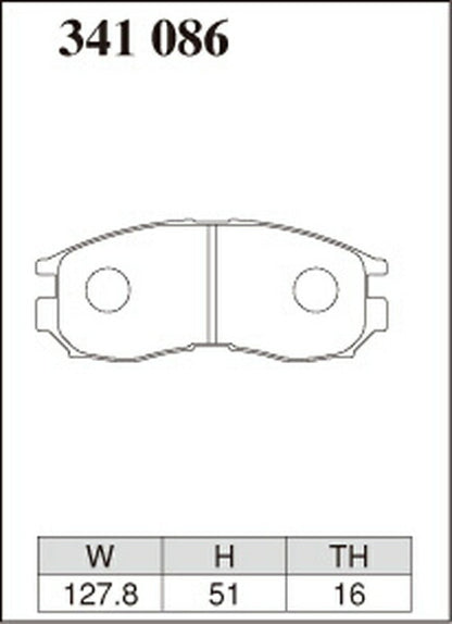 DIXCEL ブレーキパッド ECタイプ ミツビシ ミラージュ C53A/C63A 1989/09〜1991/10 フロント左右セット 341086