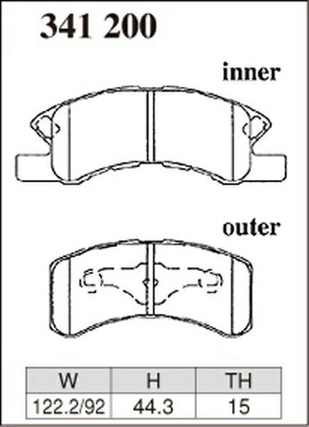 DIXCEL ブレーキパッド ESタイプ ダイハツ ムーヴ L175S 2006/10〜2010/12 フロント左右セット 341200