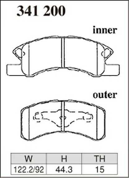 DIXCEL ブレーキパッド Sタイプ ダイハツ タント L375S 2007/12〜2010/10 フロント左右セット 341200