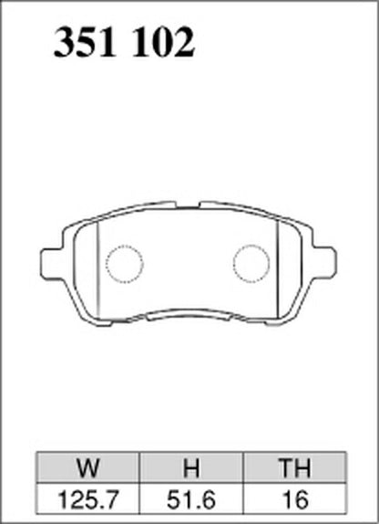 DIXCEL ブレーキパッド Zタイプ スズキ スイフトRS ZC72S 2010/09〜2017/01 フロント左右セット 351102