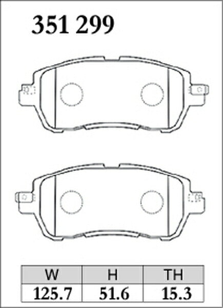 DIXCEL ブレーキパッド ECタイプ マツダ デミオ DJ3AS/DJ5AS/DJ5FS/DJLFS/DJLAS 2014/09〜2019/08 フロント左右セット 351299