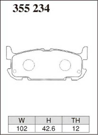 DIXCEL ブレーキパッド Mタイプ マツダ ロードスター/ユーノスロードスター NB6C 2000/06〜2005/06 リア左右セット 355234