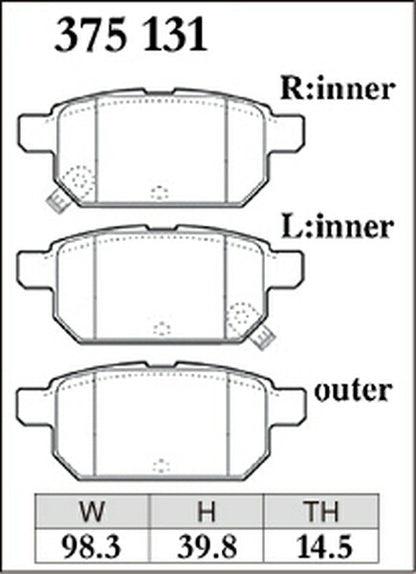 DIXCEL ブレーキパッド ESタイプ スズキ スイフト ZC33S 2017/09〜 リア左右セット 375131
