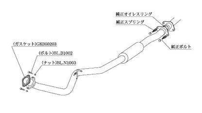 柿本改 センターパイプ インプレッサ DBA-GH3 2007/6〜2010/3 【BCP328】 カキモト カキモト センターパイプ