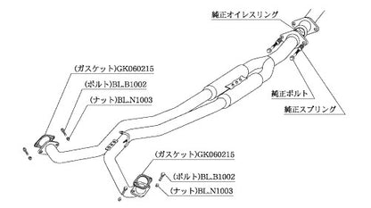 柿本改 センターパイプ レガシィツーリングワゴン DBA-BR9 2009/5〜2010/3 【BCP335】 カキモト カキモト センターパイプ