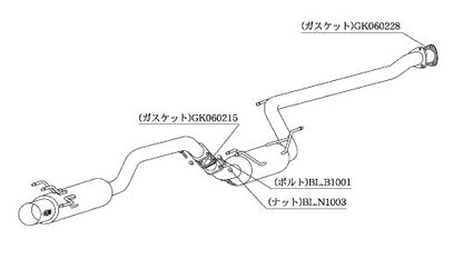柿本改 HYPER FULLMEGA N1+ Rev. シビック ABA-FD2 2007/3〜2010/3 【H31376】 マフラー カキモト カキモト ハイパーフルメガN1プラス レブ