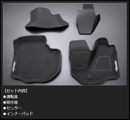 Genb コンフォートマット ブラックステッチ フロントセット トヨタ ハイエース TRH200/KDH200/GDH200系 OMF01KH