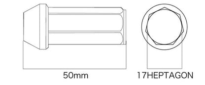 DIGICAM クロモリレーシングナット 汎用品 CN7F5012BK-DC/CN7F5015BK-DC