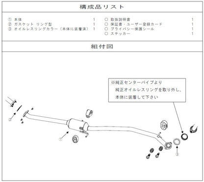 FUJITSUBO authorize A-S Center Pipe ステップワゴン DBA-RK1 H21.10〜H27.4（2009.10〜2015.4） 【350-57252】 マフラー フジツボ オーソライズ A-S