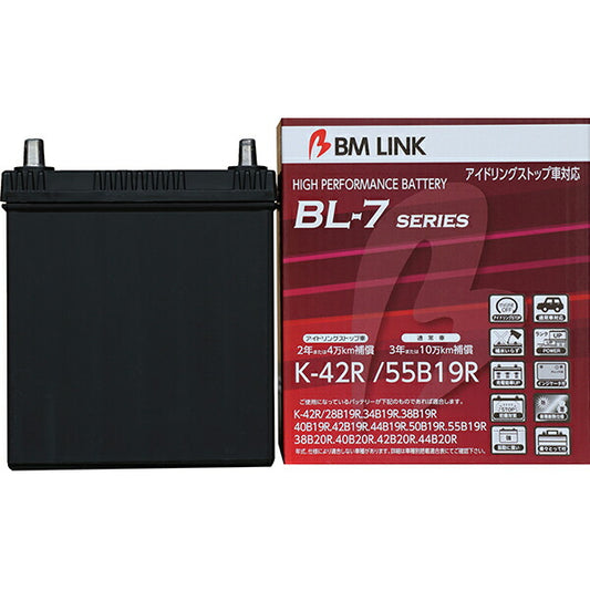 BM LINK BL-7 アイドリングストップ車対応バッテリー マツダ フレアクロスオーバー 4AA-MS52S 2020/01 K42R/55B19R