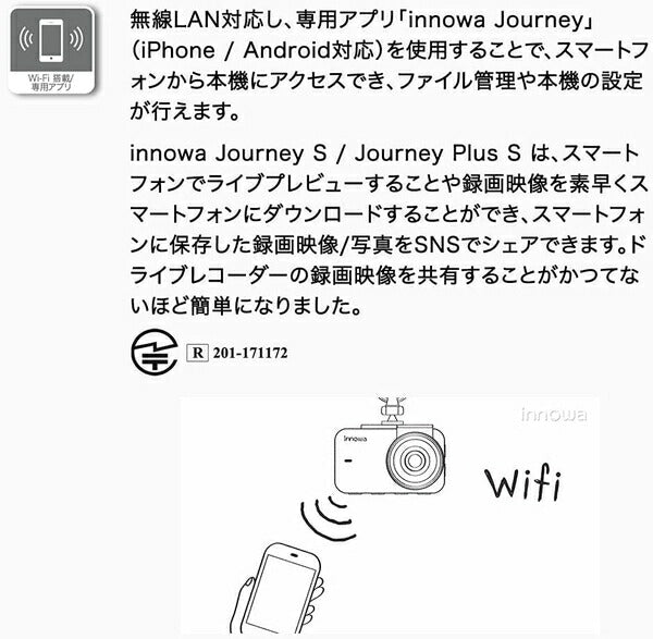 innowa Journey Plus S 前後カメラ シガーモデル 汎用品 JN008