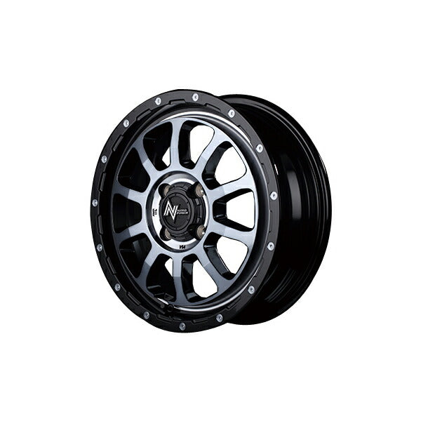 MID(マルカサービス) NITRO POWER/M10 PERSHING-KC 【14×4.5J 4-100 INSET45 ブラック/DC】 ホンダ ライフ JC系 2008/11〜2014/04