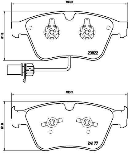 brembo BLACK PAD BENTLEY コンチネンタル BCBEB/BCBWR 2003〜2010/12 フロント左右セット P05 003
