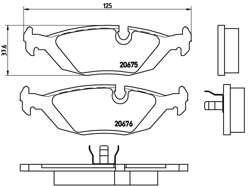 brembo BLACK PAD ALPINA E30 C20 1986〜1987 リア左右セット P06 009