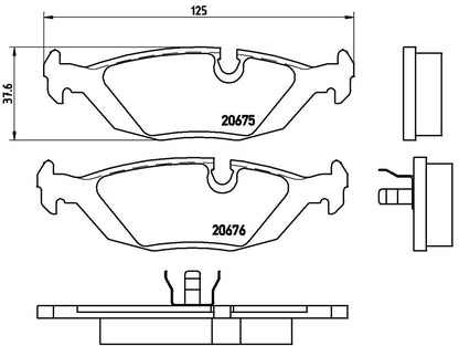 brembo BLACK PAD ALPINA E30 C20 1985〜1988 リア左右セット P06 009