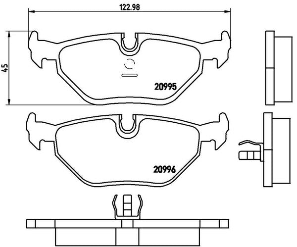 brembo BLACK PAD BMW 3シリーズ E36 M3B/M3C 1992/03〜2000 リア左右セット P06 011
