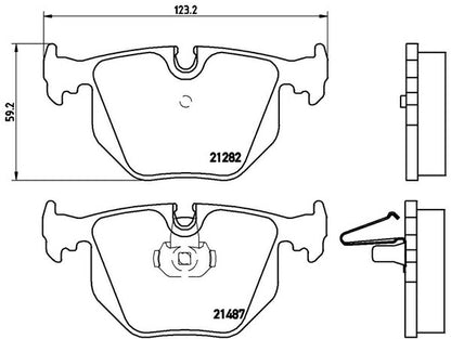 brembo BLACK PAD BMW 5シリーズ E39(セダン) DE50 1999/06〜 リア左右セット P06 020