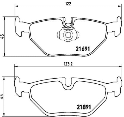 brembo BLACK PAD BMW 5シリーズ E39(ツーリング) DS25/DS25A/DD28A/DP28 1997/04〜2004/05 リア左右セット P06 023