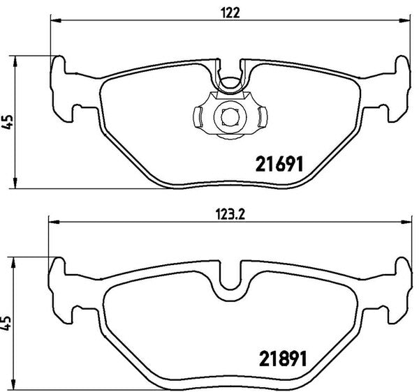 brembo BLACK PAD BMW 5シリーズ E39(セダン) DT30 2000/11〜2003/07 リア左右セット P06 023