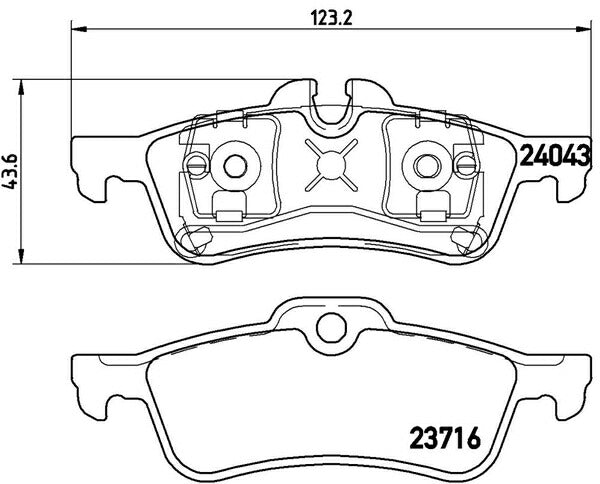 brembo BLACK PAD MINI R50/R52/R53 RE16GP 2002〜 リア左右セット P06 032