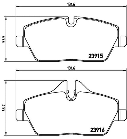 brembo BLACK PAD MINI R55(クラブマン) ZF16 2010/04〜2010/09 フロント左右セット P06 034