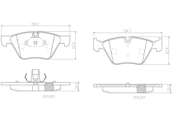 brembo CERAMIC PAD BMW 3シリーズ E90(セダン) VB25 2005/04〜2007/02 フロント左右セット P06 036N