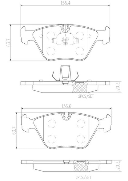 brembo CERAMIC PAD ALPINA E85 PE52 2004〜2006 フロント左右セット P06 043N