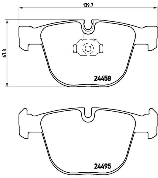 brembo BLACK PAD BMW X6 E71 GZ44 2009/07〜2010/04 リア左右セット P06 050