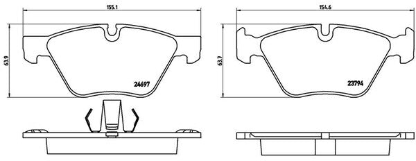 brembo BLACK PAD BMW 5シリーズ F11(ツーリング) MU30/XL28 2010/09〜 フロント左右セット P06 060