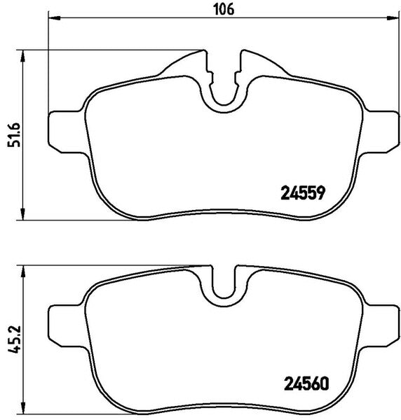brembo BLACK PAD BMW Z4 E89 LM25 2009/04〜2010/03 リア左右セット P06 062