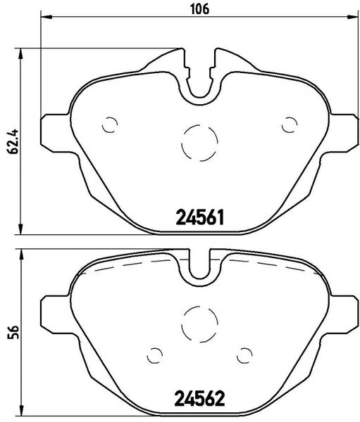 brembo BLACK PAD BMW 5シリーズ F10(セダン) FP25/XG20 2010/07〜 リア左右セット P06 064