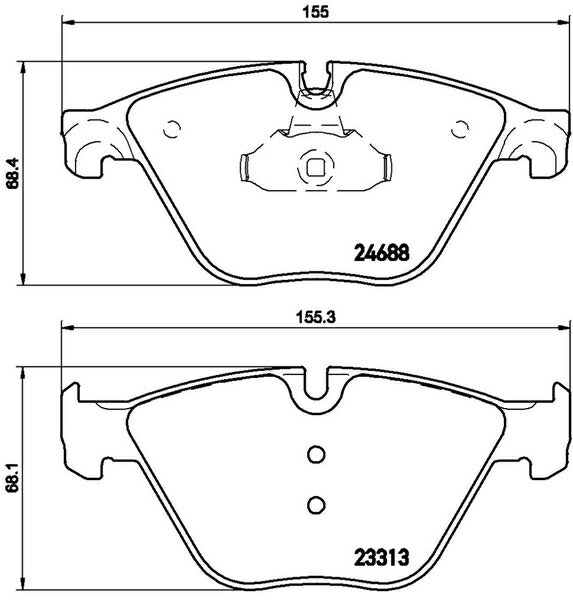 brembo BLACK PAD BMW 5シリーズ F10(セダン) FR35 2010/03〜2017/02 フロント左右セット P06 074