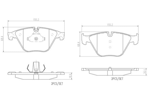 brembo CERAMIC PAD BMW 6シリーズ F12(カブリオレ) LW30 2011/04〜 フロント左右セット P06 074N